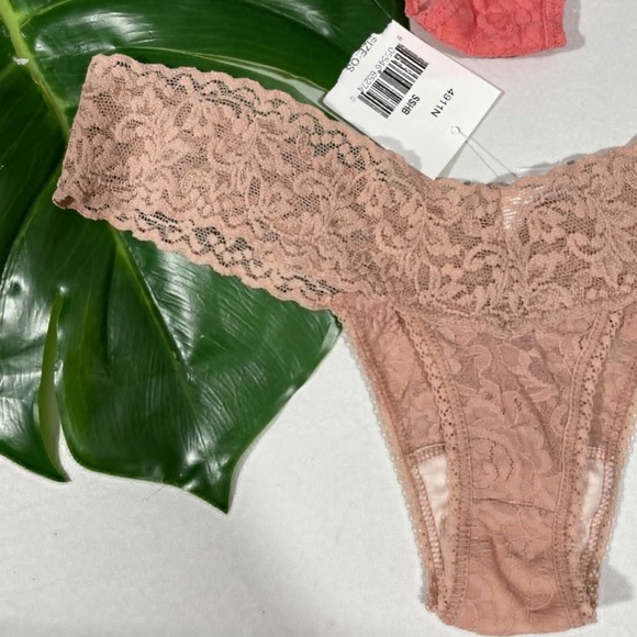 NWT $44 2pc Hanky Panky [ O/S ] Lace Low Rise‎ Thong in Desert Rose & Coral - Picture 6 of 13